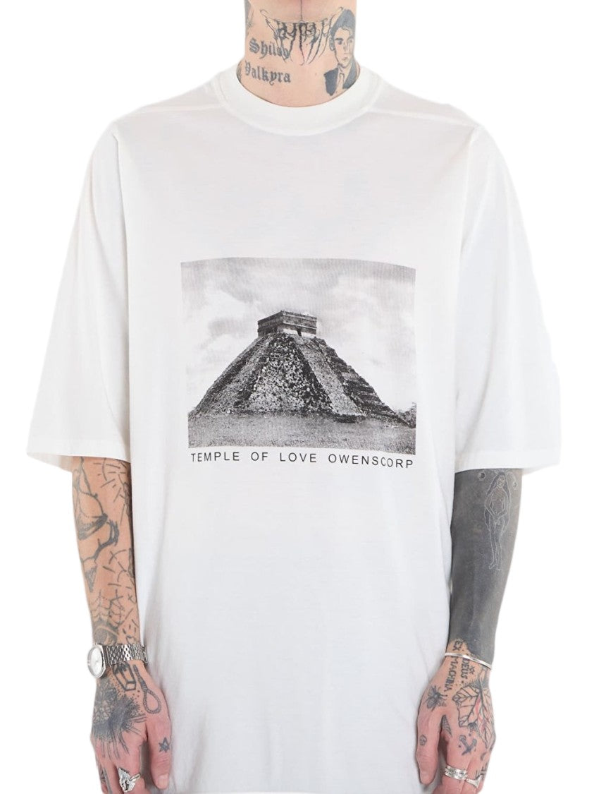Drkshdw White Round Neck Cotton T-Shirt