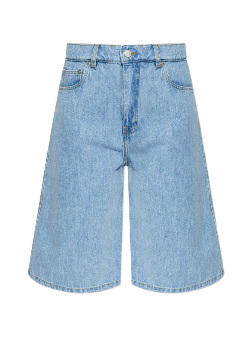 Coperni Below-The-Knee Light Blue Denim Shorts