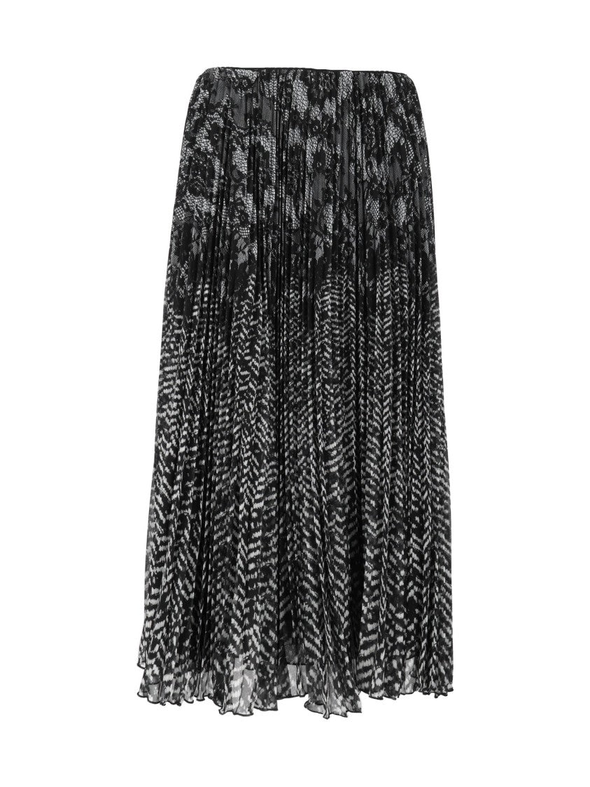 Ermanno Scervino Black Gonna Monochrome Pleated Midi Skirt