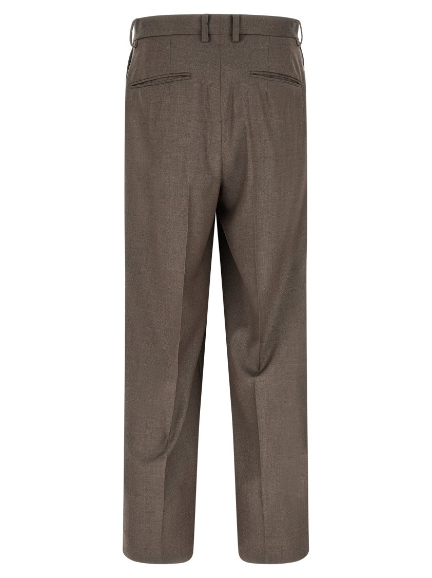 Ssstein Light Merino Wool Trousers With Pleated Fronts And Elegant Finish