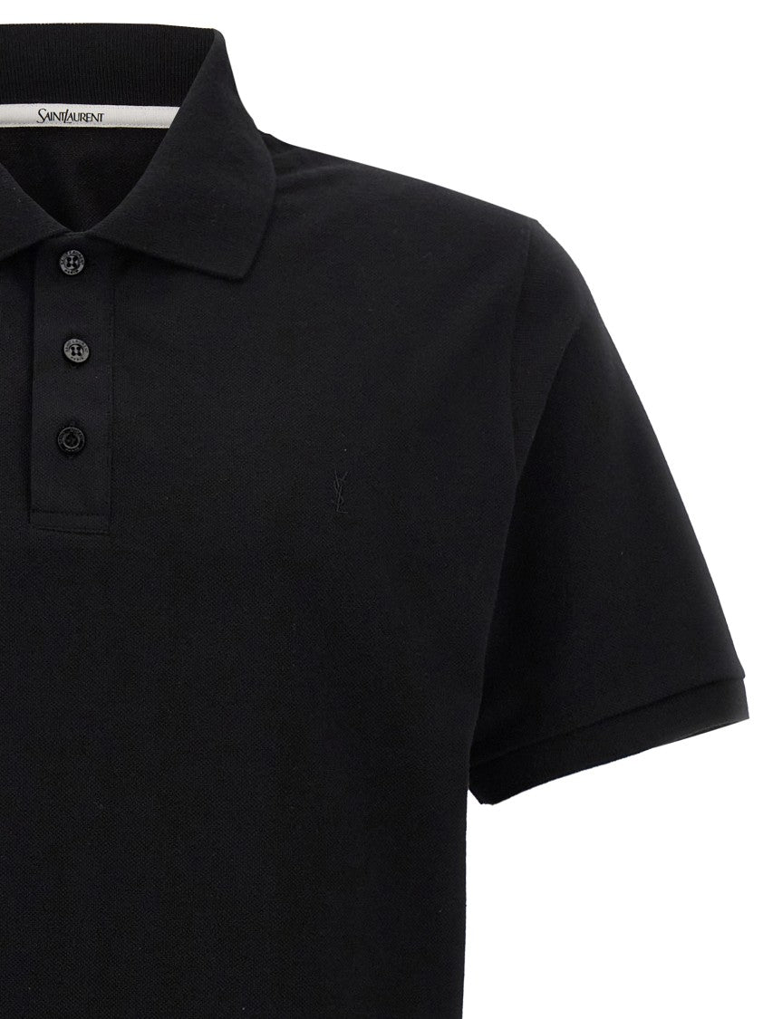 Saint Laurent Logo Embroidery Polo Shirt