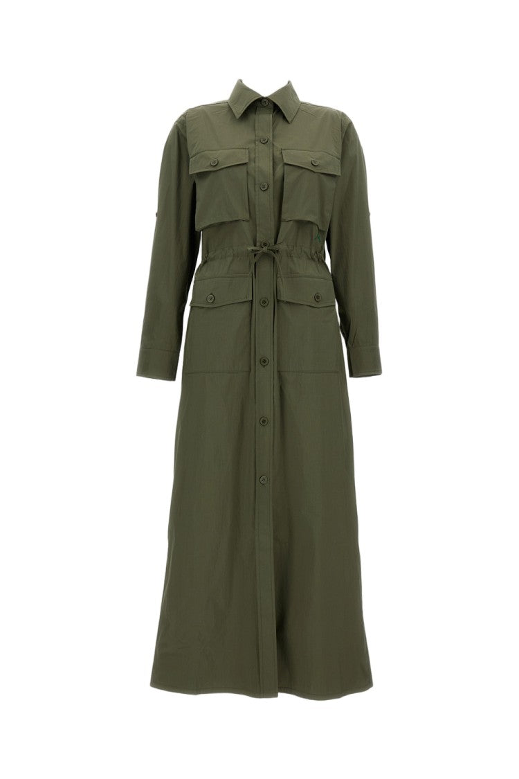 Parosh Utility-Inspired Long Shirt Dress With Adjustable Waist
