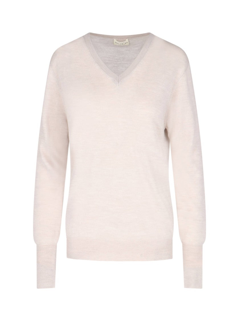 Ma'ry'ya Beige Virgin Wool And Cashmere Knit Sweater