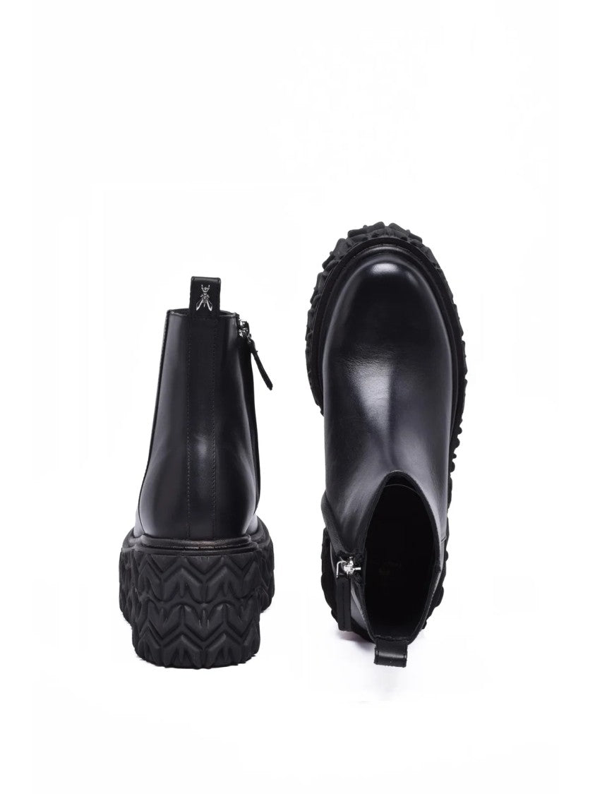 Patrizia Pepe Black Leather Rubber Women's Wedge Ankle Boot