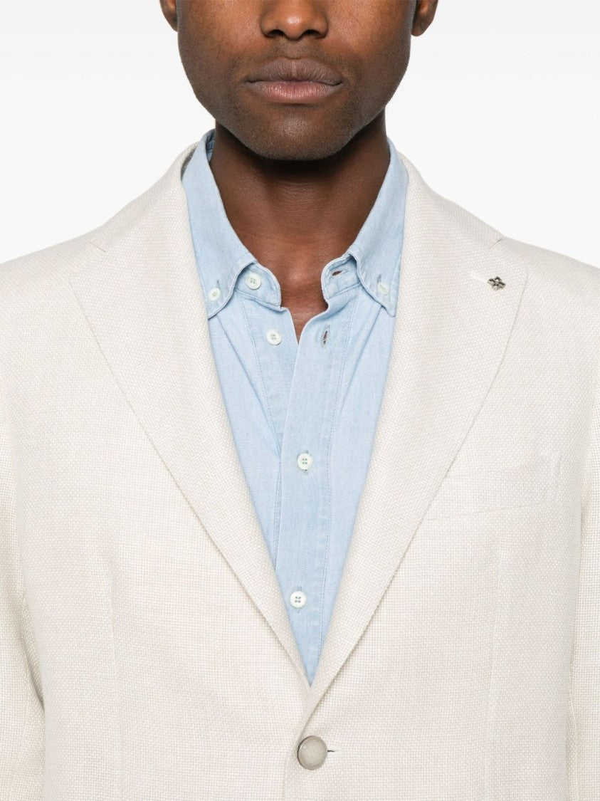 Tagliatore Light Beige Button-Front Montecarlo Jacket