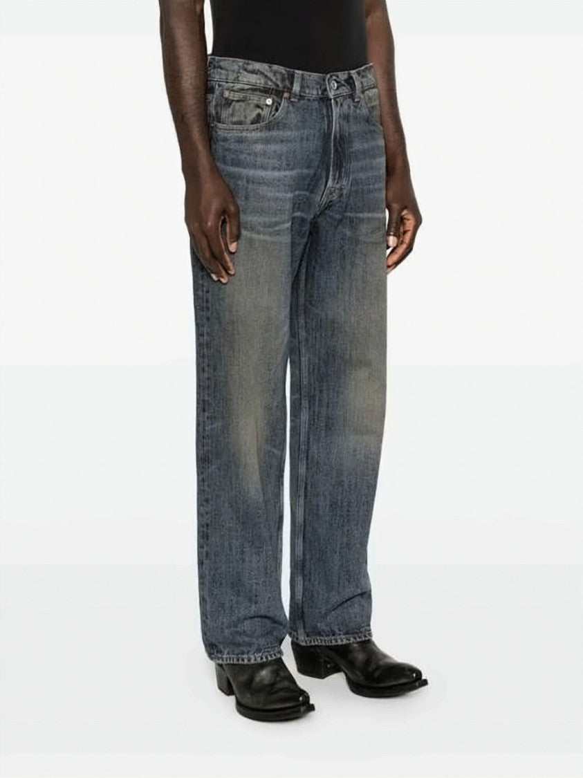 Our Legacy Relaxed-Fit Denim Jeans With Faded Wash And Whiskering