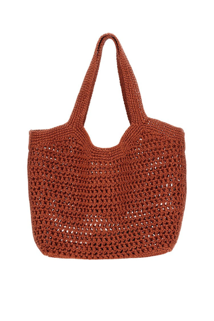 Tod's Red Medium Raffia Tote Bag