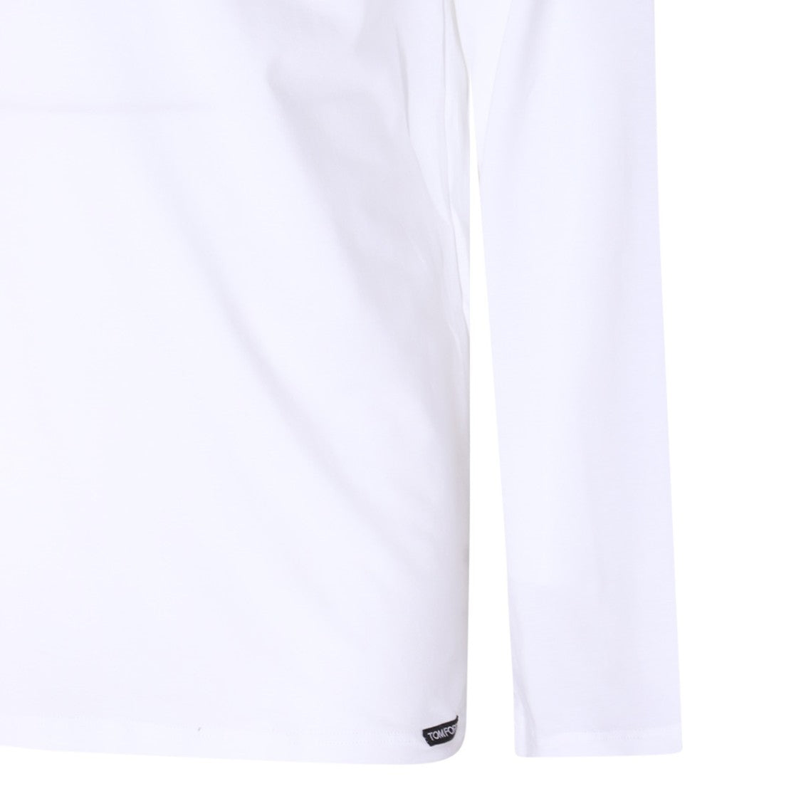 Tom Ford White Cotton Round Collar T-Shirt
