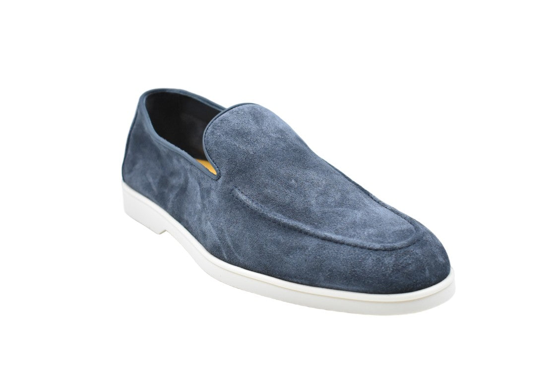 Doucal's Blue Suede Eco-Friendly Sustainable Fit Loafers