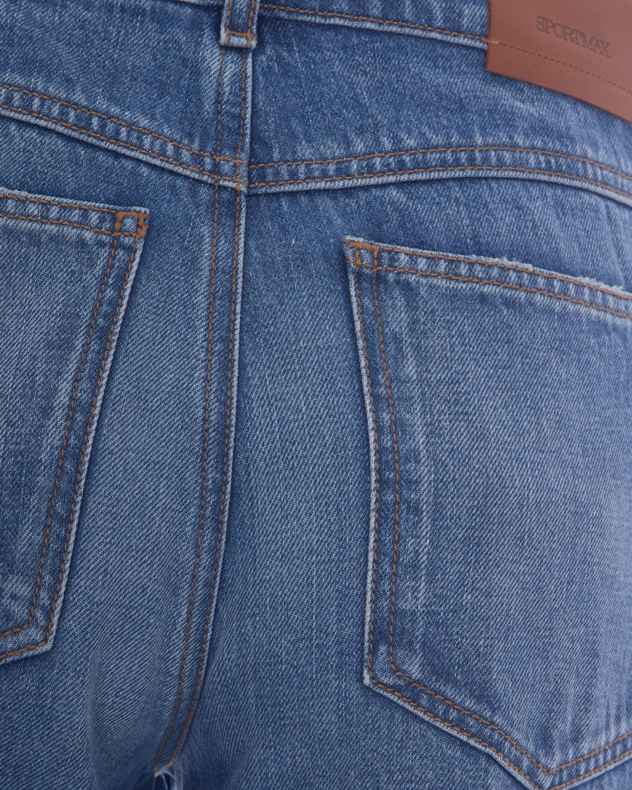 Sportmax Vintage Medium Blue Cotton Jeans