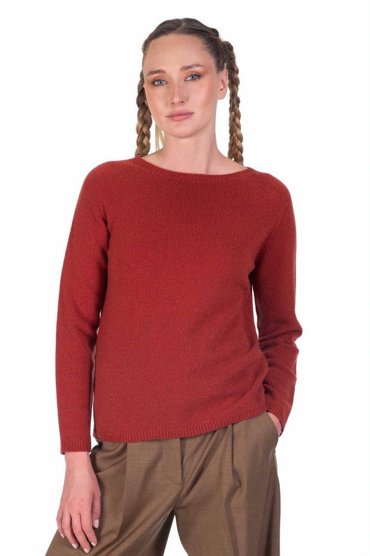 Max Mara Classic Round Neck Cashmere Blend Sweater