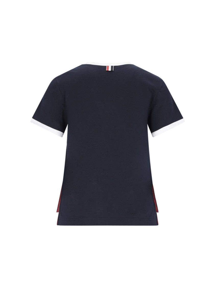 Thom Browne "Rwb-Stripe" T-Shirt – Navy