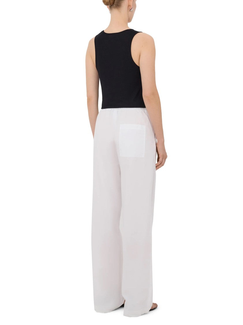 Loulou De Saison Sero Lds Elastic Waist Straight-Leg Cotton Pants