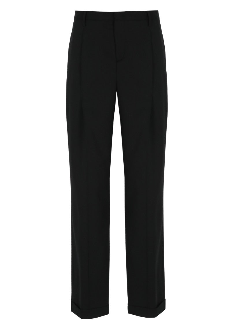 Briglia 1949 Black Borgonuovo Wool-Blend Formal Pants