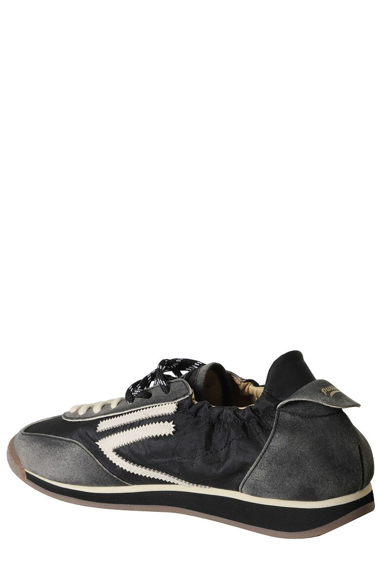 Puraai Black 6.02 Panther Leather Accents Nylon Rubber Sneakers