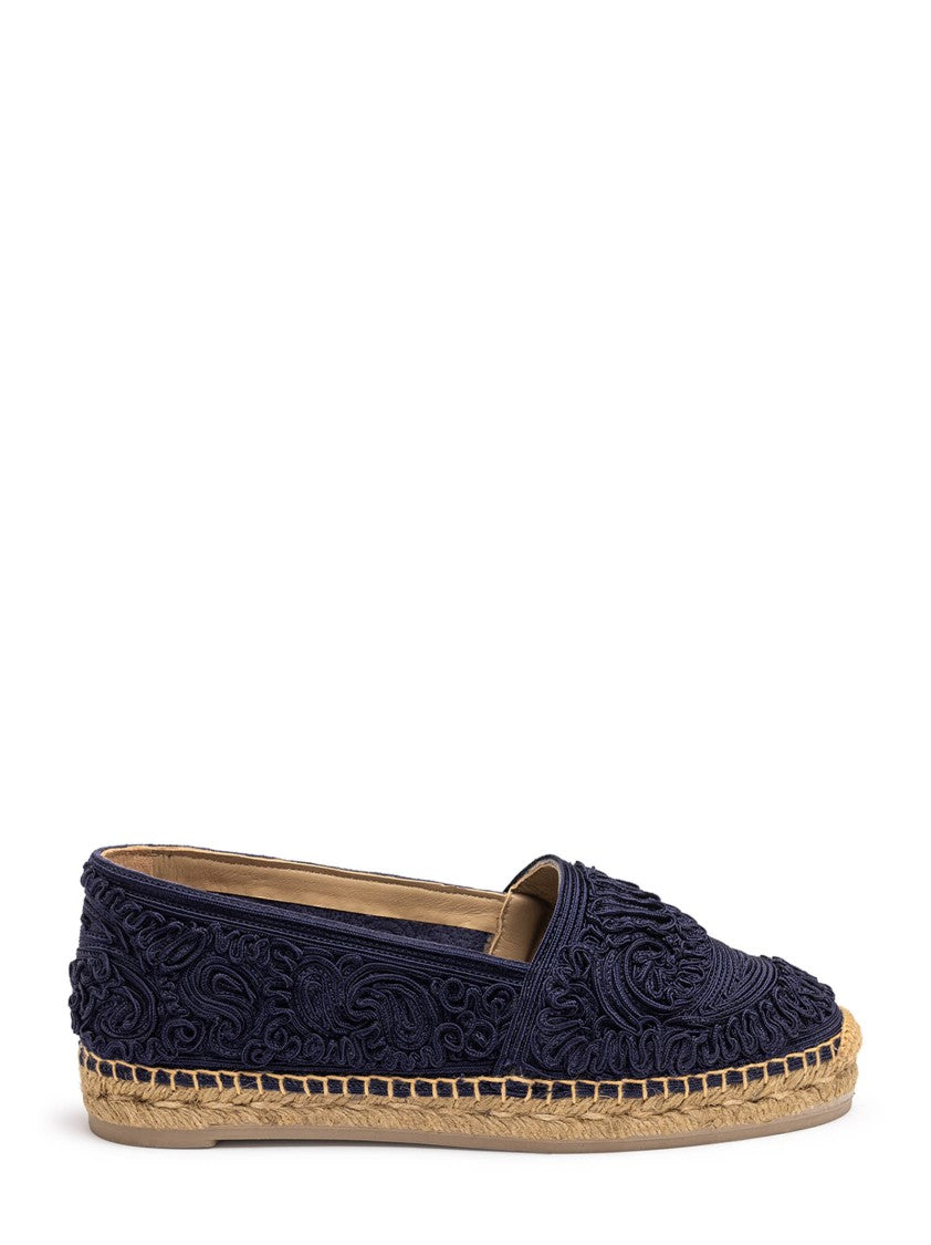 Etro Espadrilles With Intricate Paisley Embroidery And Jute Sole