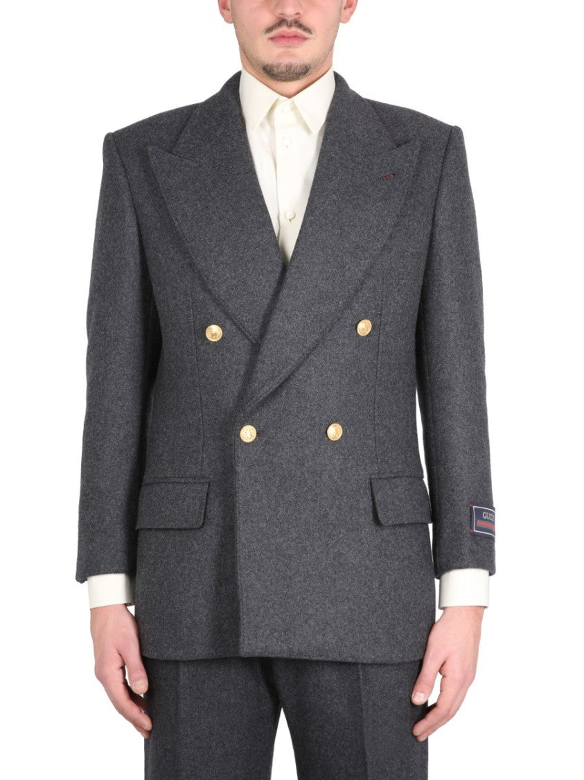 Gucci Double-Coat Jacket With Lance Lapels In Cashmere-Wool Blend