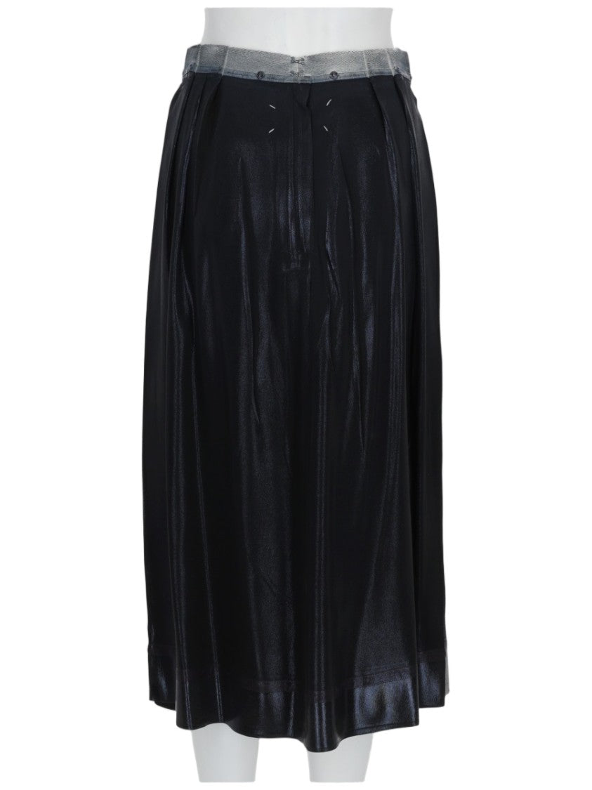 Maison Margiela Black Flared Knee-Length Acetate-Blend Skirt