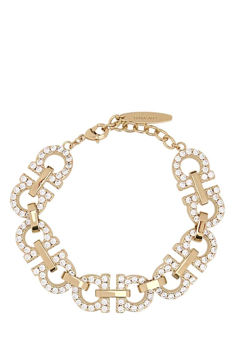 Salvatore Ferragamo Gold Metal Gancini Bracelet
