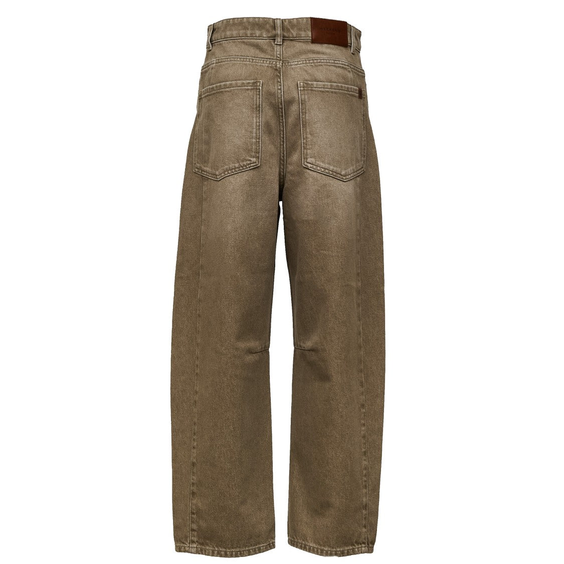 Max Mara Beige Washed High-Waisted Patch Pocket Jeans