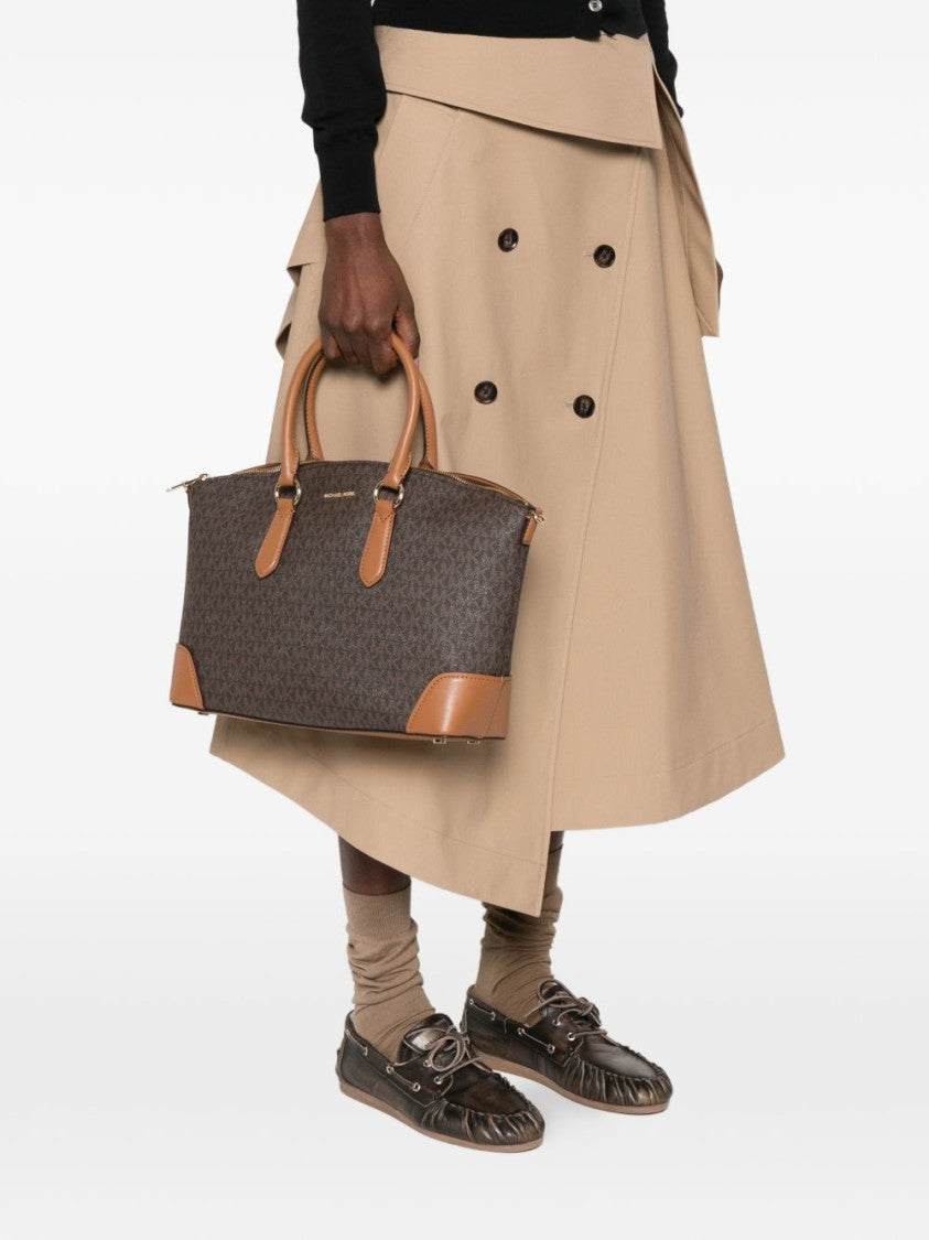 Michael Kors Structured Handbag In Dark Brown Monogram