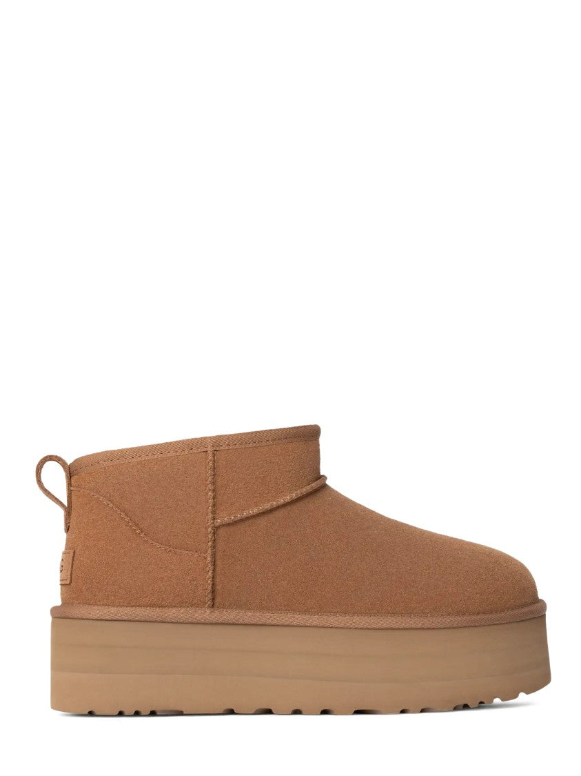 Ugg Suede Leather Ultra Mini Platform Ankle Boots