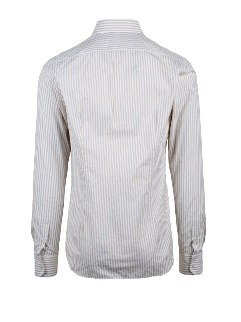 Xacus White Cotton Two-Tone Shirt