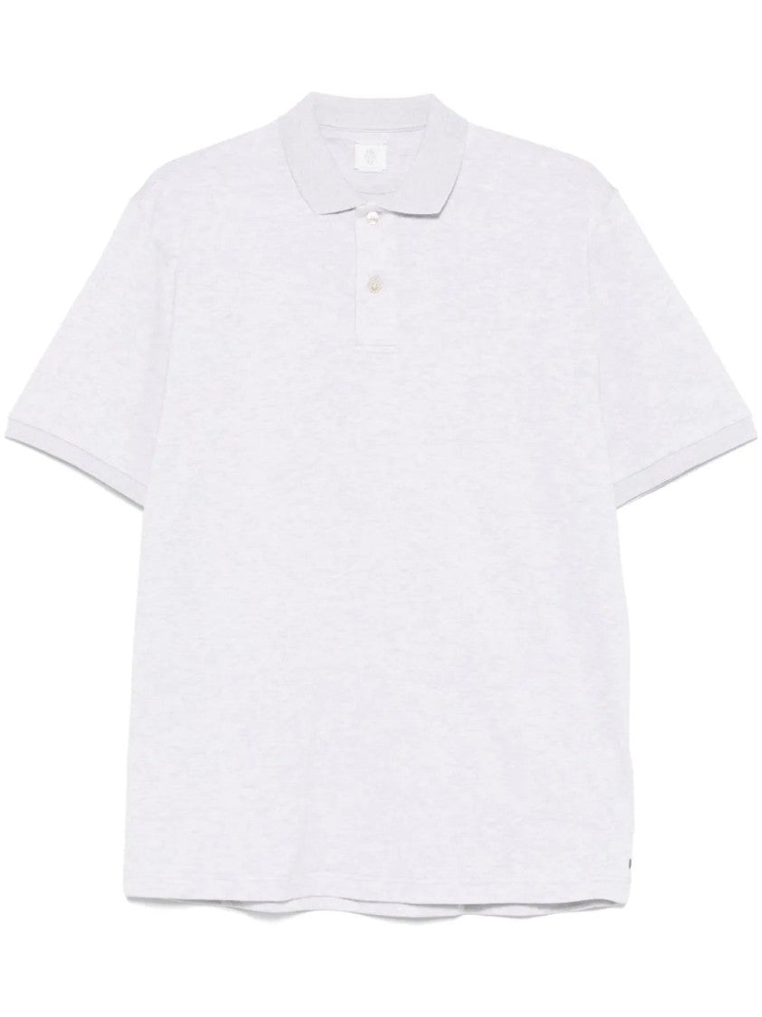 Eleventy Light Grey Cotton Polo Shirt