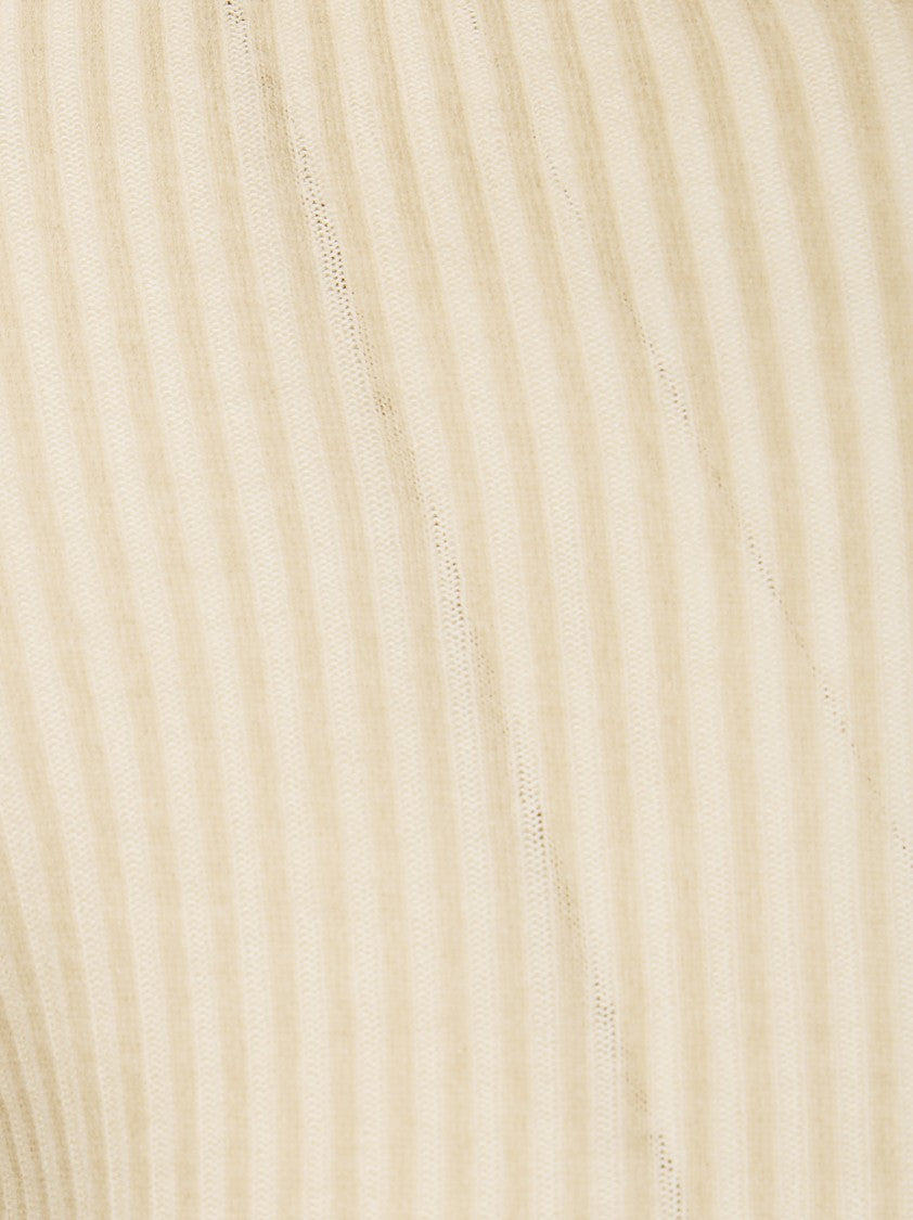 Uma Wang Ribbed Lightweight Wool Long Sleeve Top