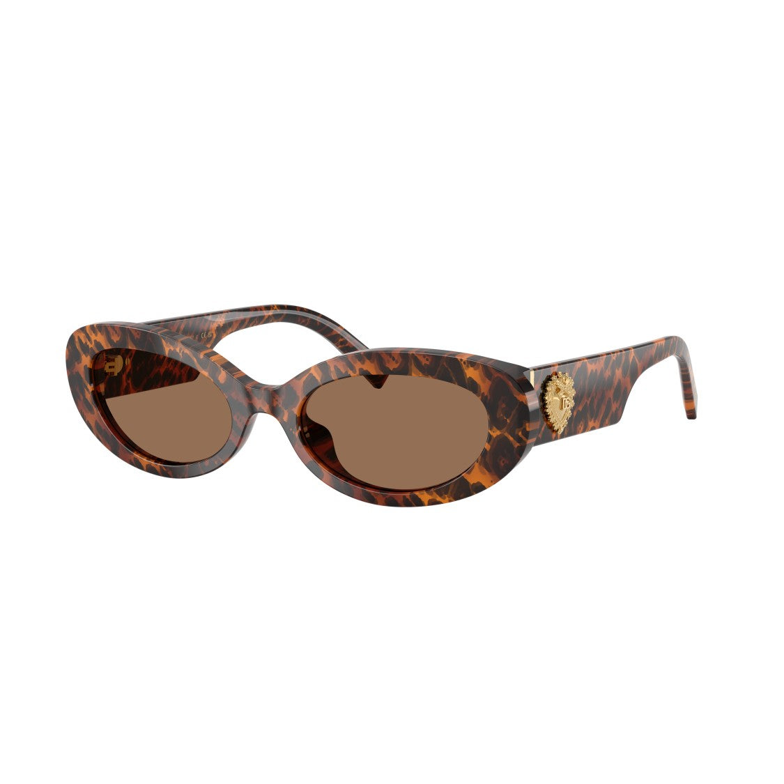 Dolce & Gabbana Tortoiseshell Oval Sunglasses With Gold Emblem