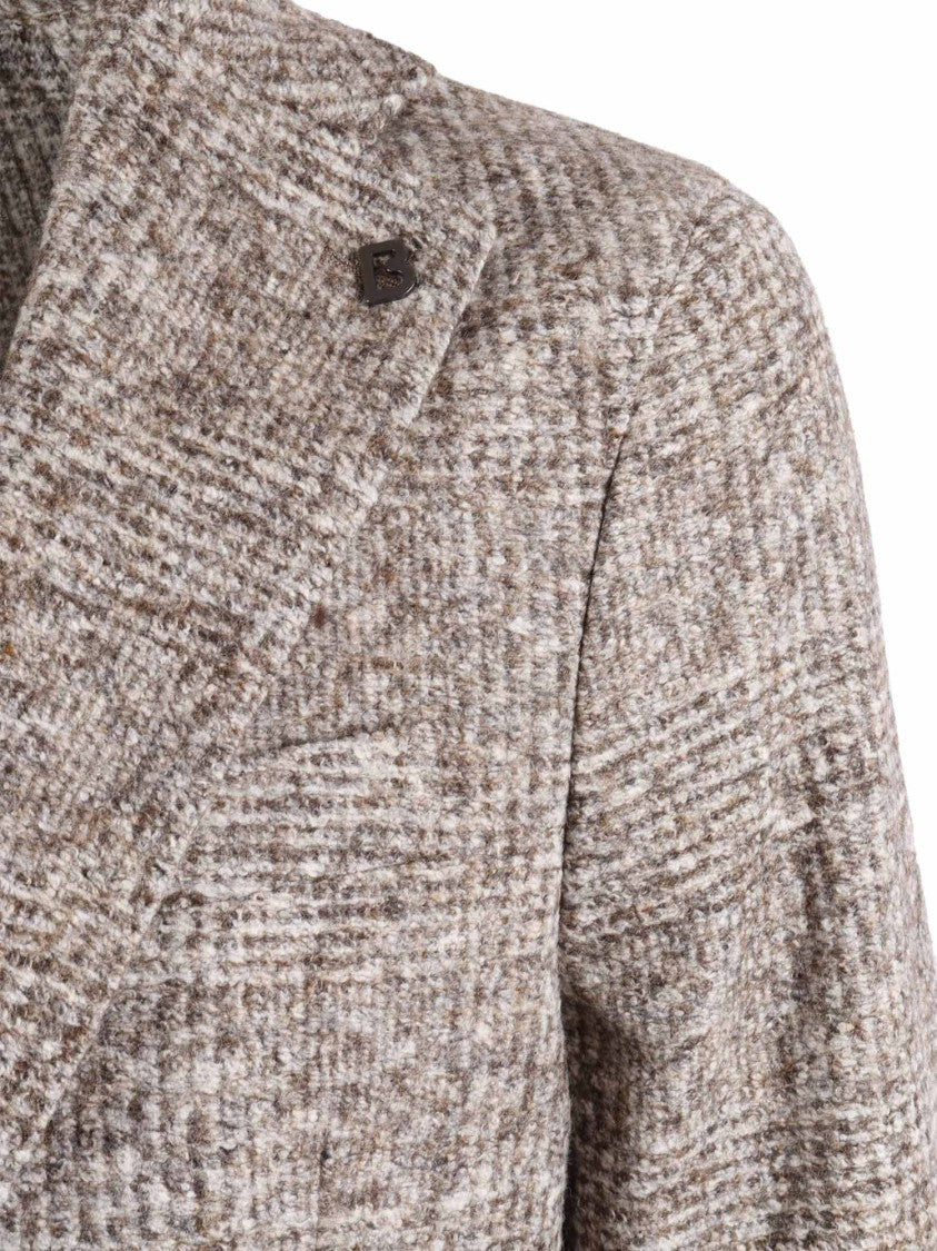 Breras Tailored Checkered Blazer With Notched Lapel