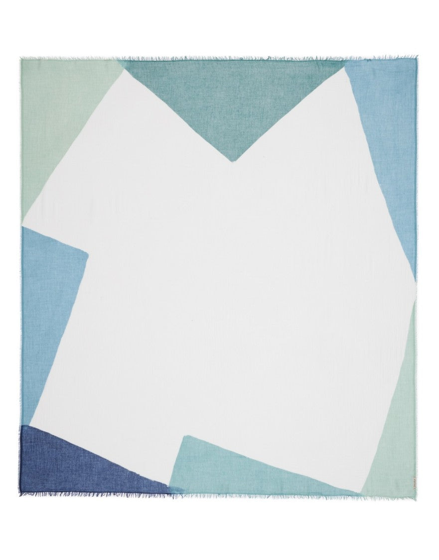 Faliero Sarti Large Rectangular Scarf In Modal-Silk With Geometric Print