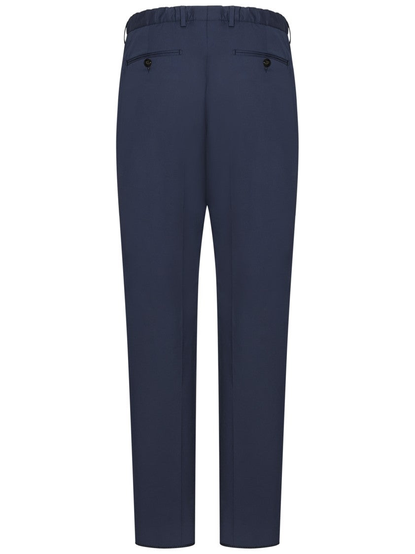 Franzese Collection Tailored Blue Egyptian Cotton Trousers