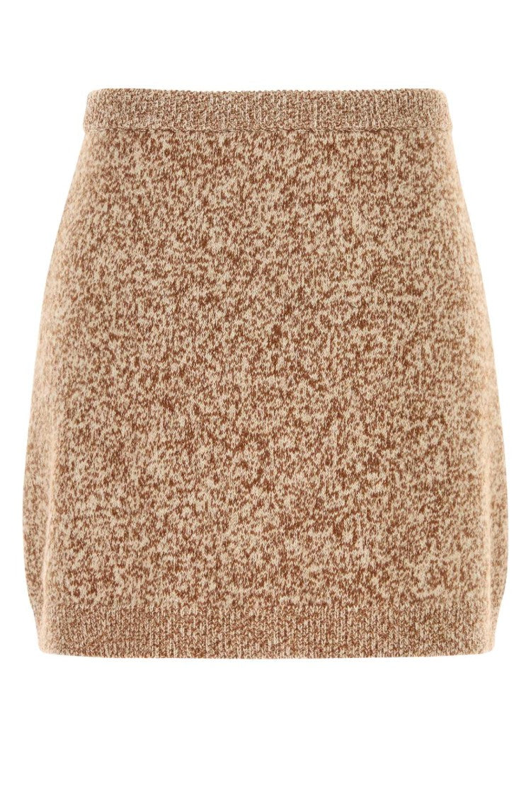 Versace Two-Tone Virgin Wool Blend Mini Skirt