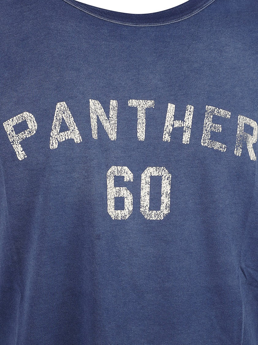 Valentino Garavani Vintage-Effect Blue Cotton T-Shirt