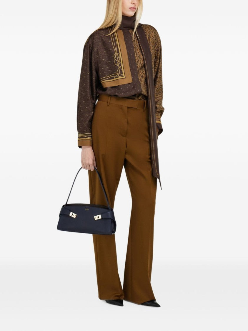 Ferragamo Elongated Rectangular Handbag In Smooth Calf Leather