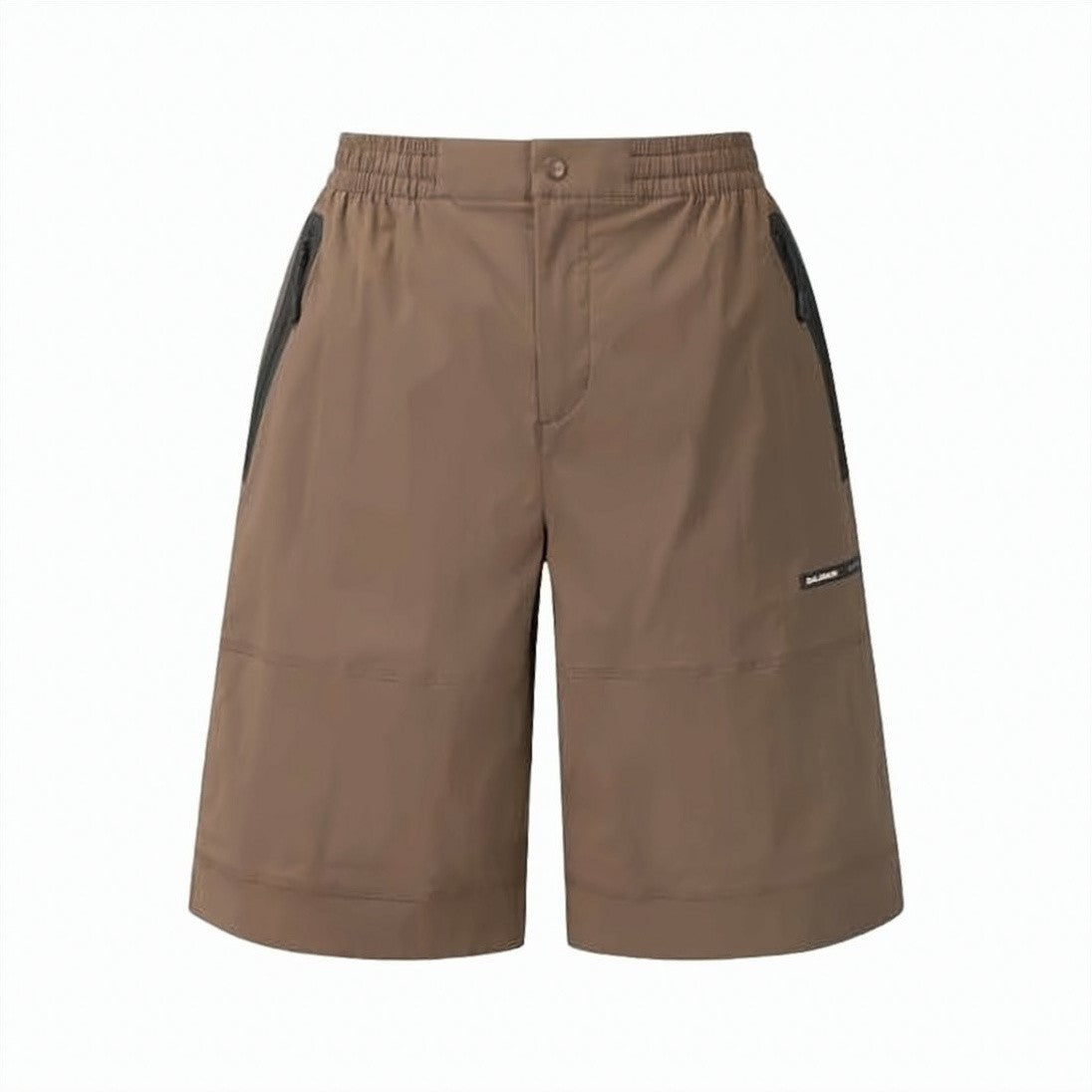 Salomon Relaxed-Fit Brown Shorts With Zippered Pockets And Button Closure