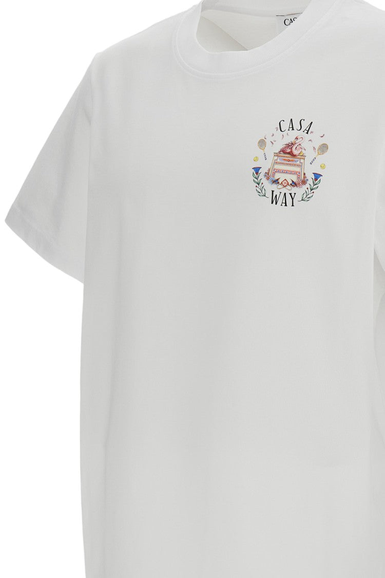 Casablanca White Printed Cotton T-Shirt