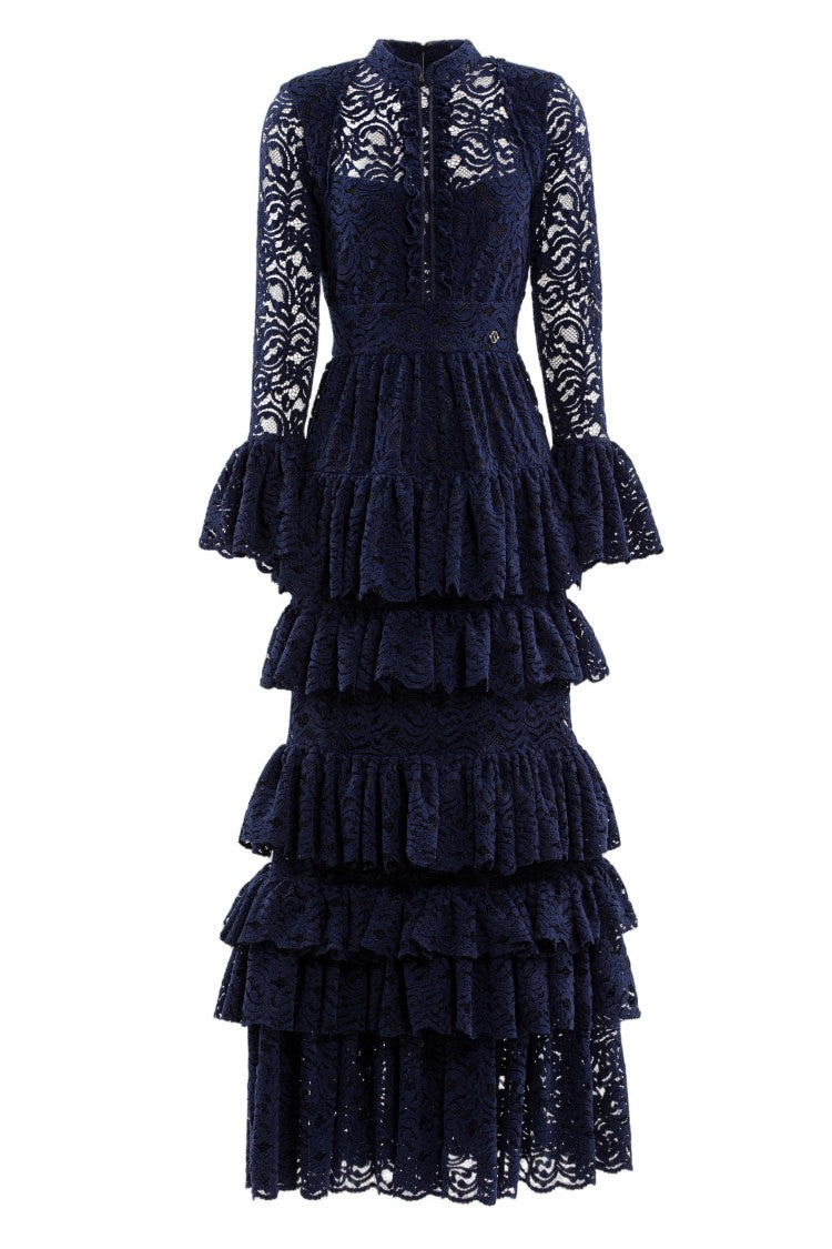 Saiid Kobeisy Ruffled Lace Long Dress