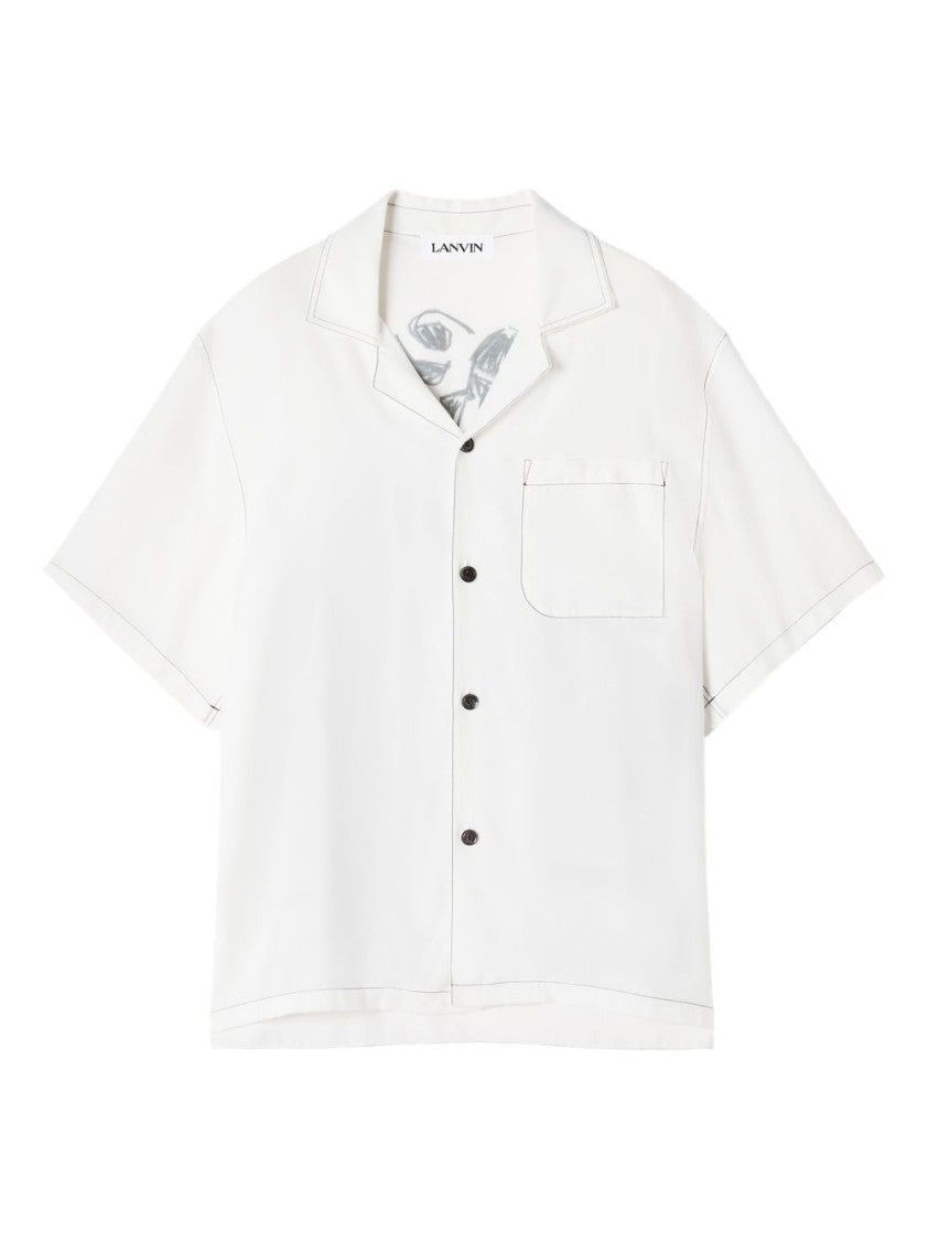 Lanvin White Graphic Chest Pocket Short Shirt