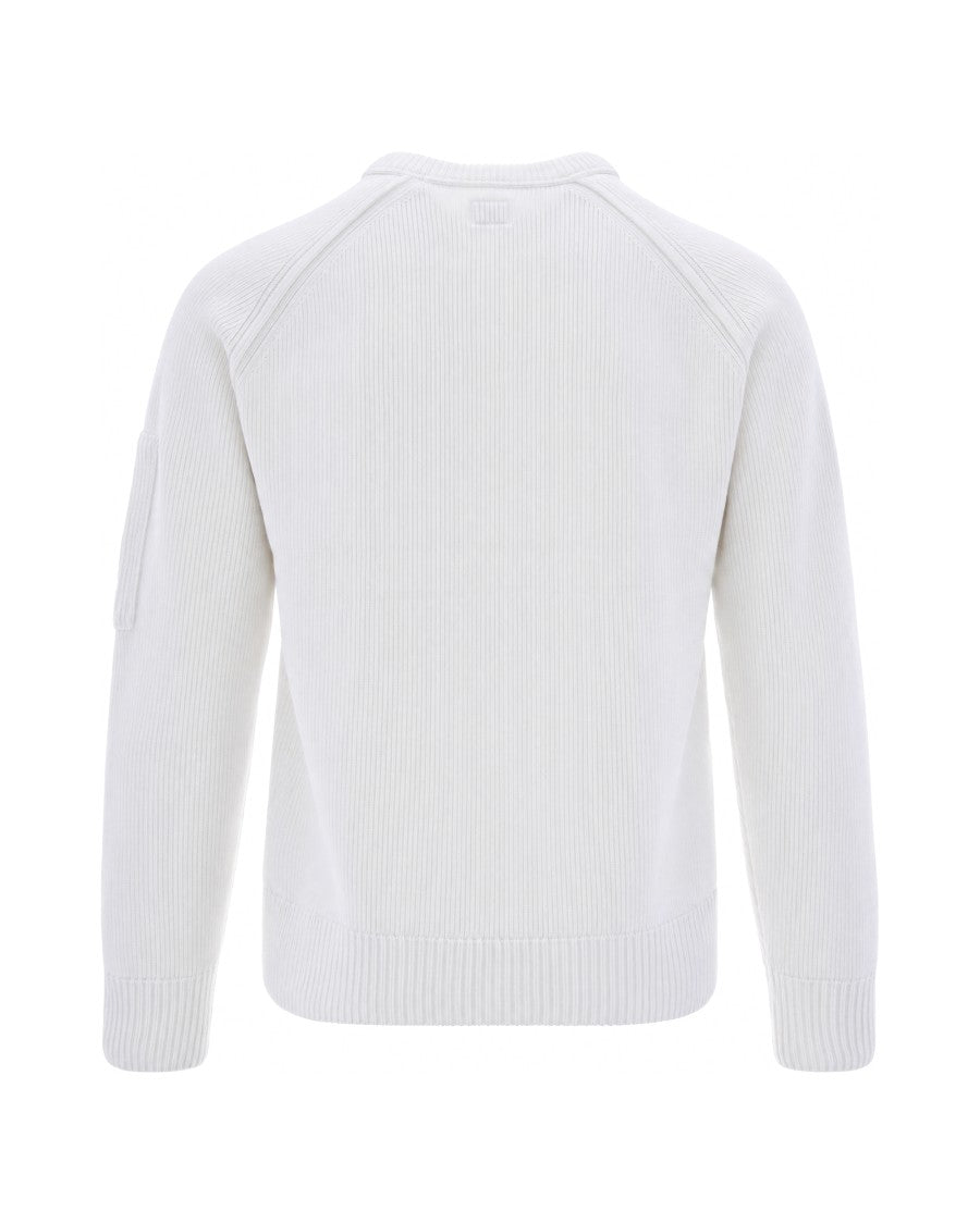 C.P. Company Gauze White Chenille Cotton Sweatshirt