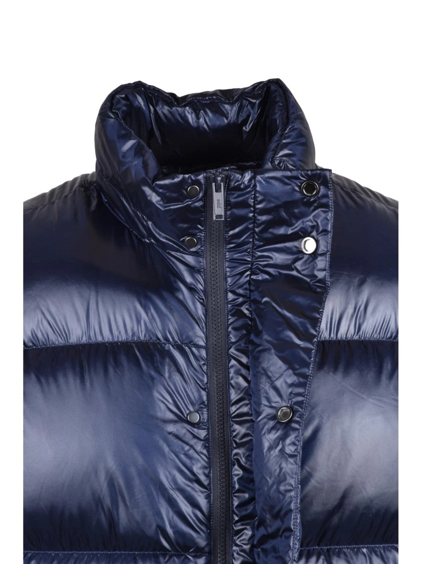 Add Shiny Down-Filled Gilet With Integrated Hood And Quilted Design