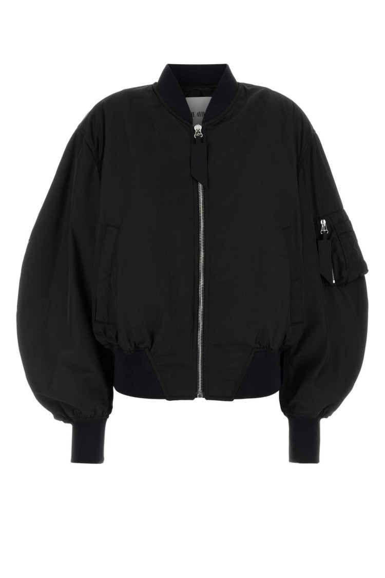 The Attico Black Polyester Oversize Bomber Jacket