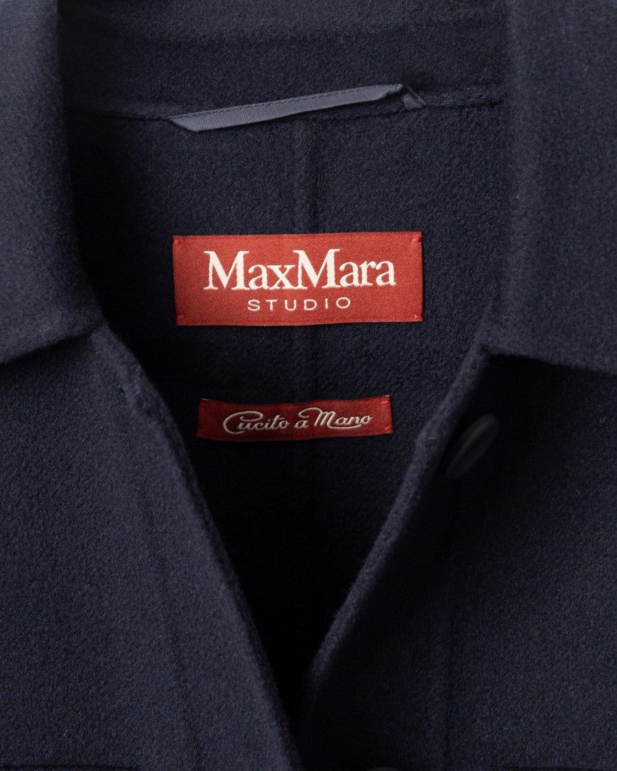 Max Mara Fiero Navy Button-Front Jacket