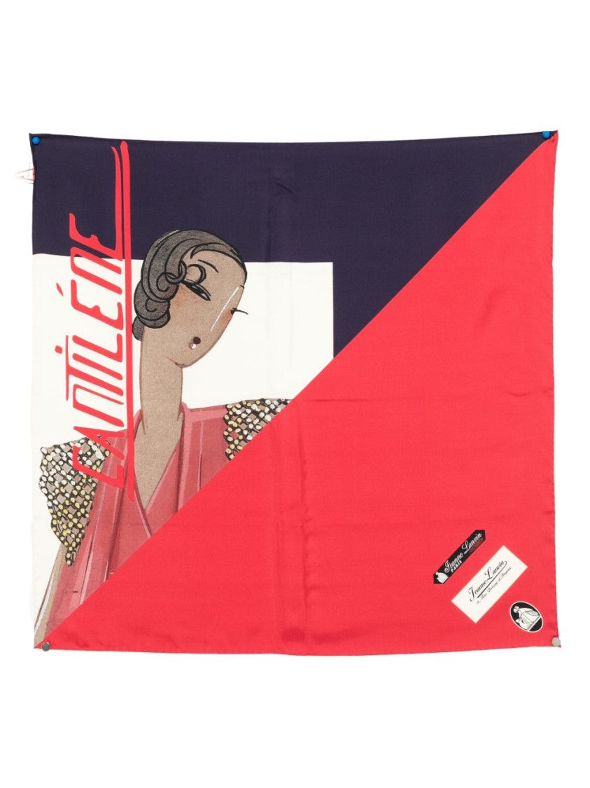 Lanvin Square Silk Scarf With Bold Graphic Print