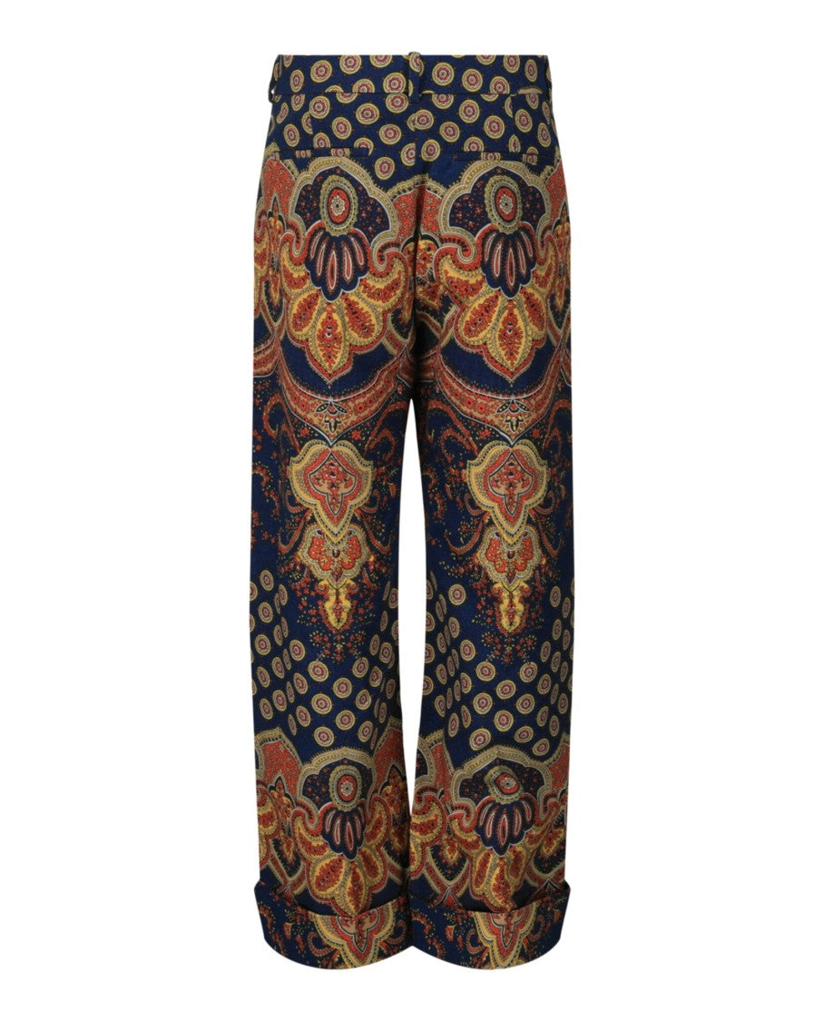 Valentino Voyage Imaginaire Paisley Wide-Leg Pants