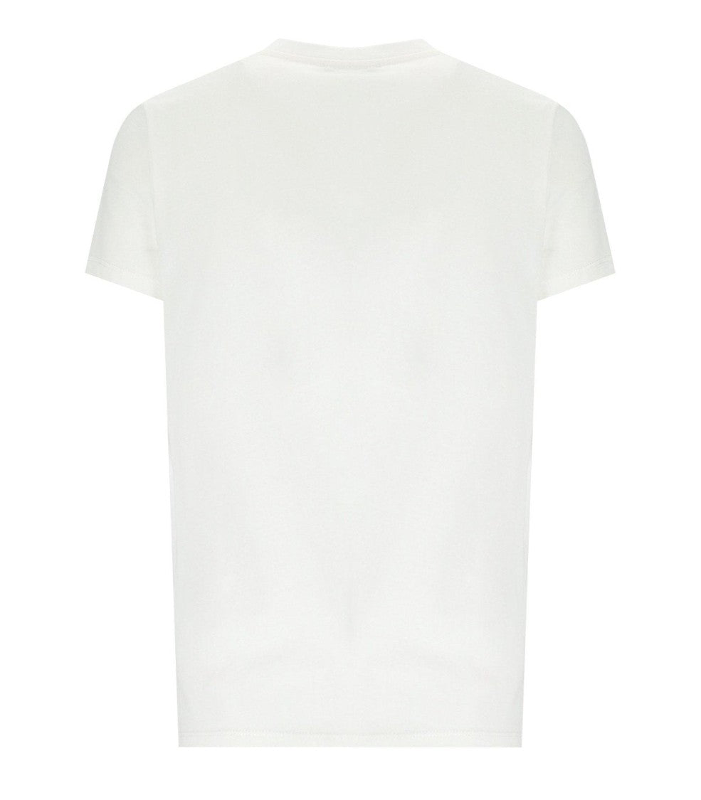 Elisabetta Franchi White T-Shirt With Brooch
