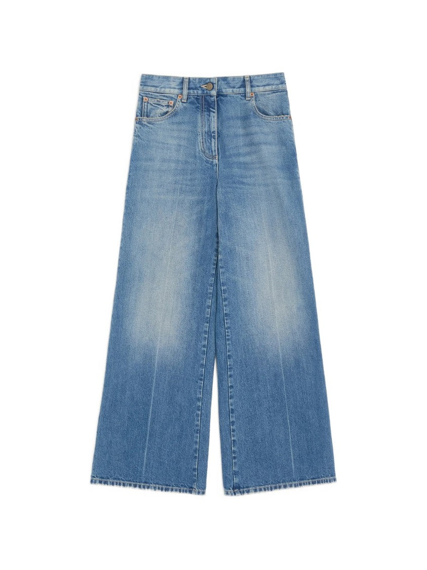 Valentino Denim 5 Tasche Wide Leg Pants