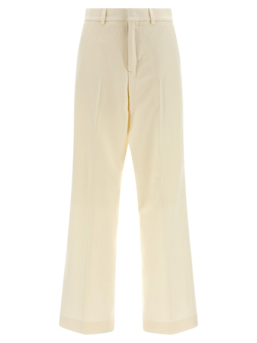 Ami Straight-Leg Wool Trousers With Stretched Pleat Detail
