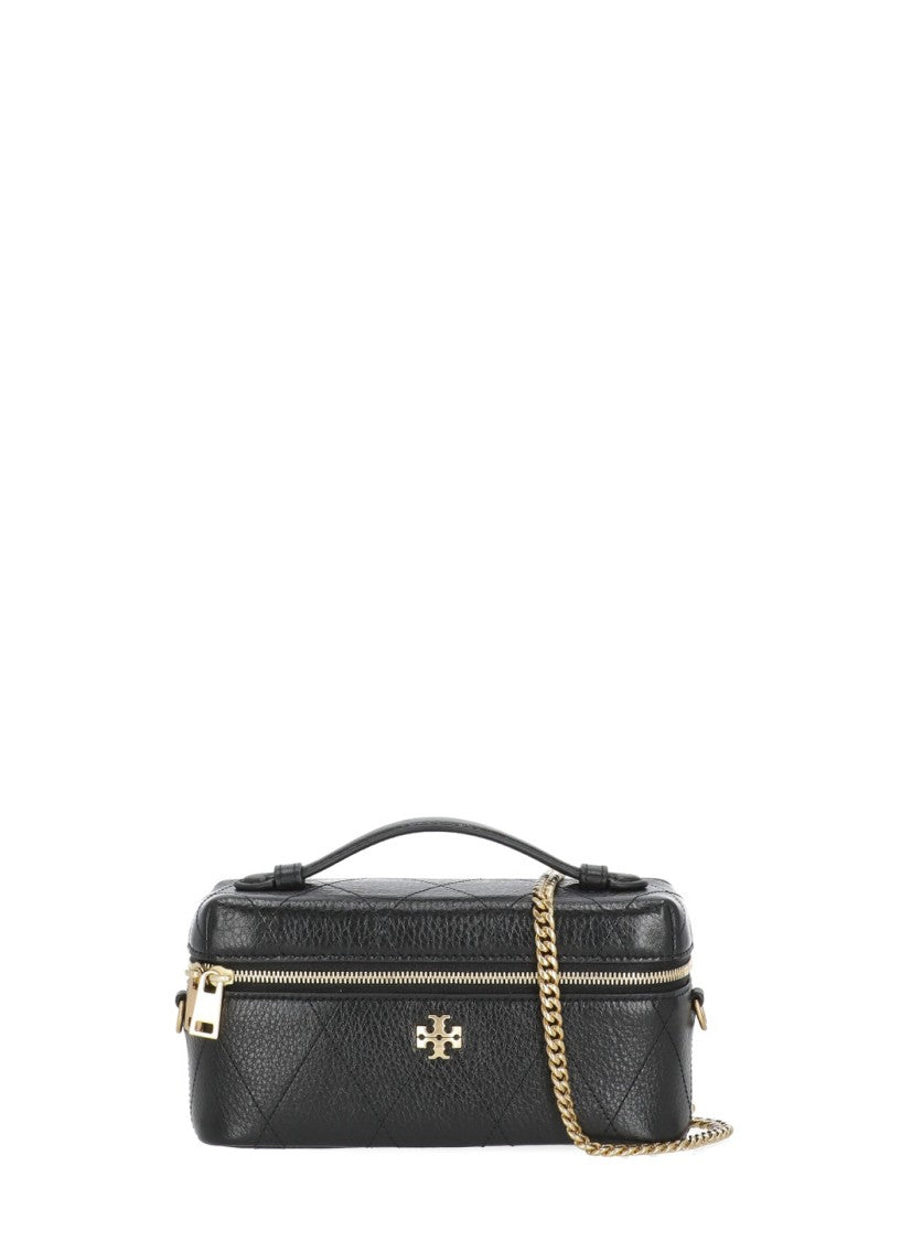 Tory Burch Black Quilted Leather Removable Strap Shoulder Bag